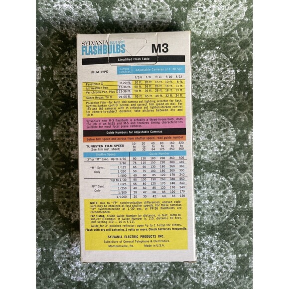 Vintage Lot Of 7 Sylvania Blue Bulbs Dot Flashbulbs M2B NOS With Original Box - Picture 3 of 3